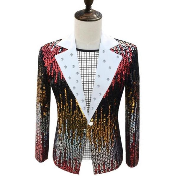 size sequin large multi-color lapel single breasted nightclub rhinestone decoration men's singer stage performance costume/s-5xl, White;black
size sequin large multi-color lapel single breasted nightclub rhinestone decoration men's singer stage performance costume/s-5xl, White;black