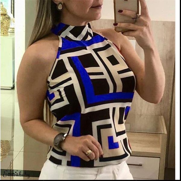 new summer womens sleeveless geometric print casual shirt high collar hanging neck slim commuter shirt five colors sizes s xxl, White
new summer womens sleeveless geometric print casual shirt high collar hanging neck slim commuter shirt five colors sizes s xxl, White