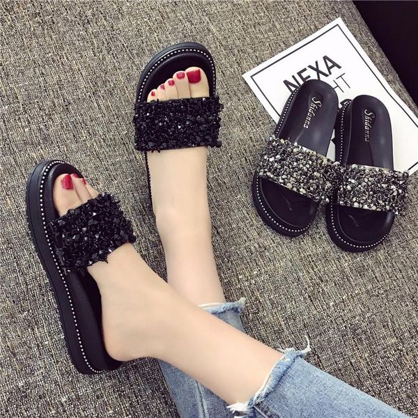 slippers shoes woman 2021 house platform string bead med pantofle luxury slides lady on a wedge soft summer designer girl pu, Black
slippers shoes woman 2021 house platform string bead med pantofle luxury slides lady on a wedge soft summer designer girl pu, Black