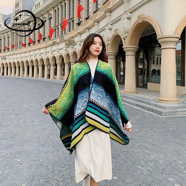 scarves 150-130cm womens capes coat autumn winter female ponchos wraps scarf shawl stoles cardigan striped ladies outerwear clothes, Blue;gray
scarves 150-130cm womens capes coat autumn winter female ponchos wraps scarf shawl stoles cardigan striped ladies outerwear clothes, Blue;gray