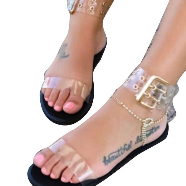 women sandals gladiator summer transparent jelly shoes ladies vintage buckle strap flat beach sandals big size 34- 43, Black
women sandals gladiator summer transparent jelly shoes ladies vintage buckle strap flat beach sandals big size 34- 43, Black