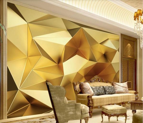xue su large custom mural wallpaper luxury golden geometric polygon 3d stereo european tv background wall
xue su large custom mural wallpaper luxury golden geometric polygon 3d stereo european tv background wall