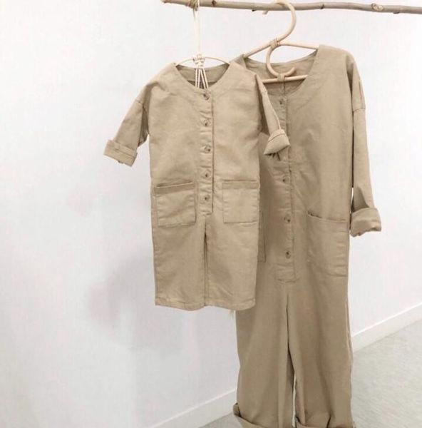 korea spring new baby linen one piece pocket kids pants boys pants, Blue