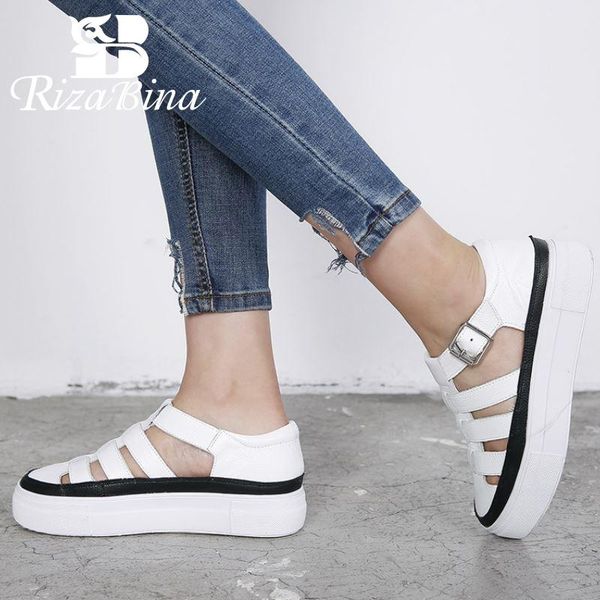 rizabina women fashion real leather sandals round toe platform shoes hollow out buckle strap casual outdoor ladies size 34-40, Black
rizabina women fashion real leather sandals round toe platform shoes hollow out buckle strap casual outdoor ladies size 34-40, Black