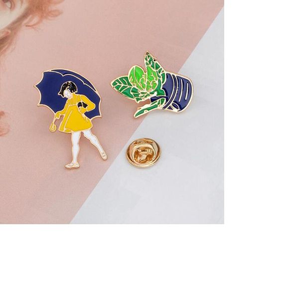 pins, brooches cartoon enamel pins women girl umbrella and potted plants metal brooch button lapel badges bag, Gray
pins, brooches cartoon enamel pins women girl umbrella and potted plants metal brooch button lapel badges bag, Gray