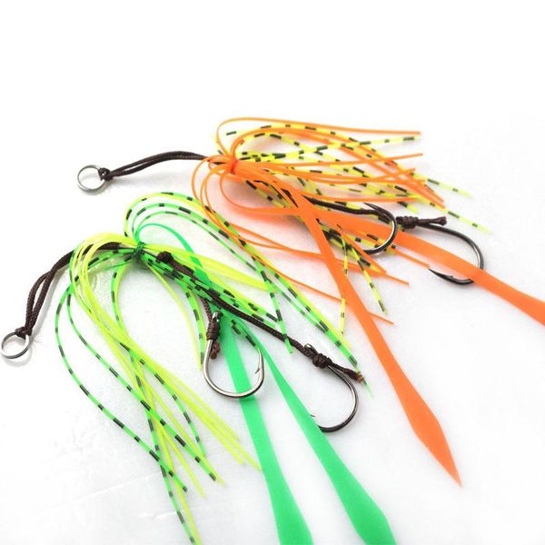 5pcs/lot metal jig assist hook with pe line silicone skirt solid ring jigging saltwater fishhook or 60-200g jig fishing lure
5pcs/lot metal jig assist hook with pe line silicone skirt solid ring jigging saltwater fishhook or 60-200g jig fishing lure