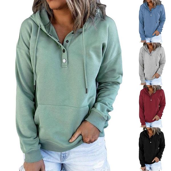 women's hoodies & sweatshirts 2021 autumn winter half open button kangaroo pocket casual hooded sweater women, Black
women's hoodies & sweatshirts 2021 autumn winter half open button kangaroo pocket casual hooded sweater women, Black