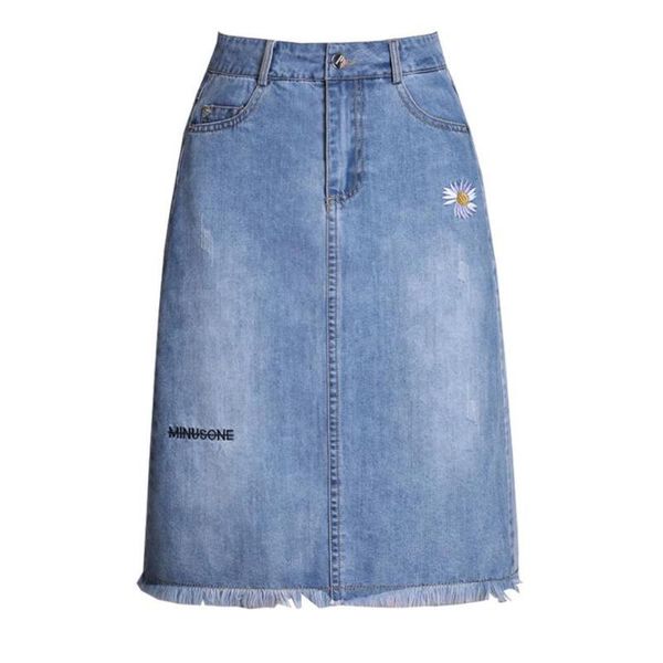 skirts high waist women denim skirt long 2021 arrivals blue flower embroidery split casual jean for ladiesjupe longue femme, Black
skirts high waist women denim skirt long 2021 arrivals blue flower embroidery split casual jean for ladiesjupe longue femme, Black