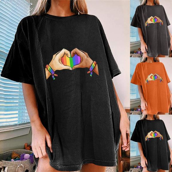 women's t-shirt drop shoulder long women t shirt vintage love print summer loose femme o-neck half sleeve for clothes, White
women's t-shirt drop shoulder long women t shirt vintage love print summer loose femme o-neck half sleeve for clothes, White