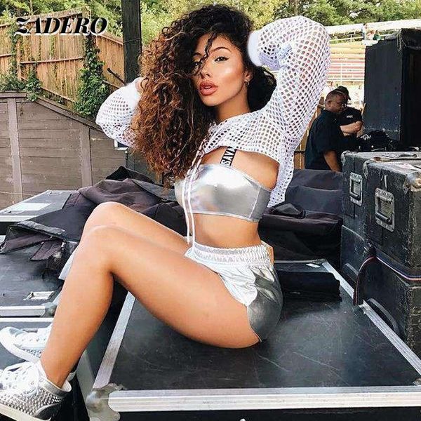 women's t-shirt see-through mesh hollow hooded women short sun protection clothes sweater long sleeve summer streetwear party clubwear, White
women's t-shirt see-through mesh hollow hooded women short sun protection clothes sweater long sleeve summer streetwear party clubwear, White