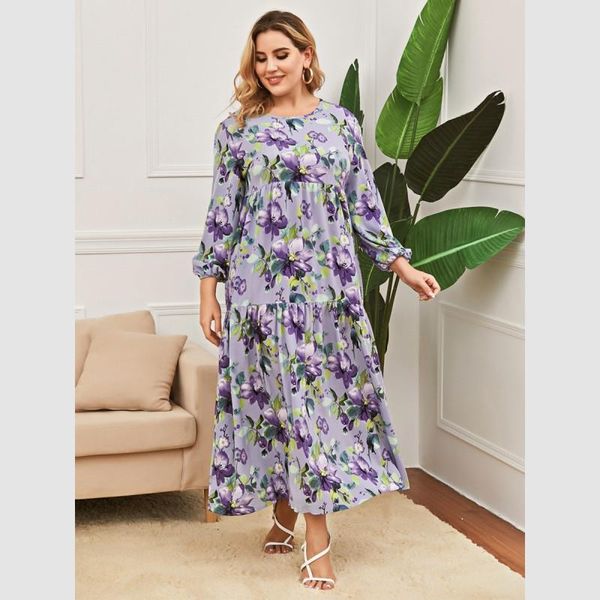 plus size dresses elegant fashion women robe o neck lantern sleeve stitching floral print long dress casual loose abaya clothing 3xl, Black
plus size dresses elegant fashion women robe o neck lantern sleeve stitching floral print long dress casual loose abaya clothing 3xl, Black