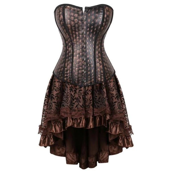 bustiers & corsets steampunk skull print corset dress women gothic leather bustier with burlesque skirt set halloween pirate costume, Black;white
bustiers & corsets steampunk skull print corset dress women gothic leather bustier with burlesque skirt set halloween pirate costume, Black;white
