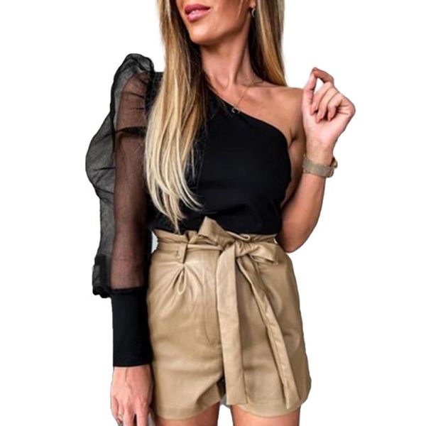 women's jumpsuits & rompers women mesh net blouse sheer puff sleeve one shoulder ladies shirt womens clothing slim fit female, Black;white
women's jumpsuits & rompers women mesh net blouse sheer puff sleeve one shoulder ladies shirt womens clothing slim fit female, Black;white