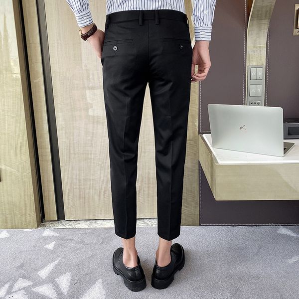 high 2021 new quality summer embroidered of fashion men thin male fit suit pants ankle business length office kmgo, Black
high 2021 new quality summer embroidered of fashion men thin male fit suit pants ankle business length office kmgo, Black