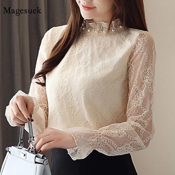 women's blouses & shirts autumn lace women korean beading ruffle clothes long sleeve shirt elegant blusas mujer de moda 2021 10641, White
women's blouses & shirts autumn lace women korean beading ruffle clothes long sleeve shirt elegant blusas mujer de moda 2021 10641, White