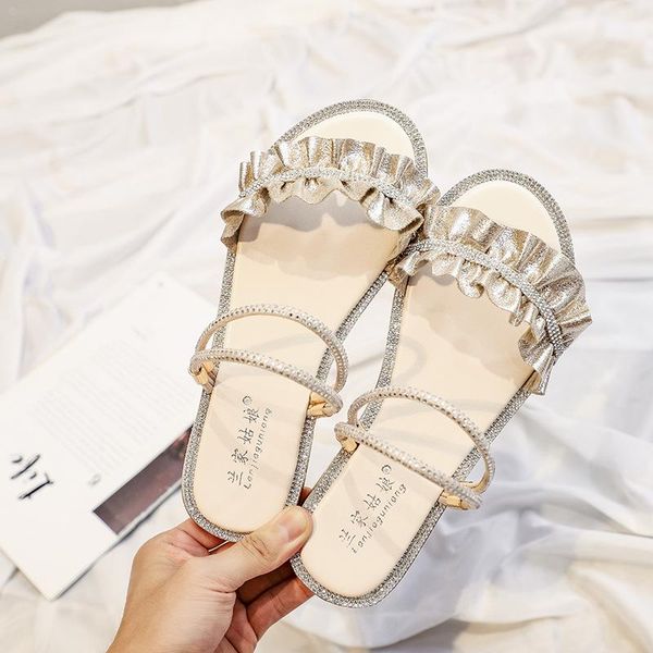sandals faity two ways ruffles crystal narrow band flat women beach shoes slippers slip on slingback femmes sandalias 2021, Black
sandals faity two ways ruffles crystal narrow band flat women beach shoes slippers slip on slingback femmes sandalias 2021, Black