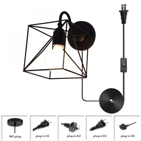 wall lamp rustic vanity mount lighting sconces with black metal square cage plug in light fixtures for bathroom
wall lamp rustic vanity mount lighting sconces with black metal square cage plug in light fixtures for bathroom