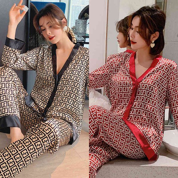 womens sleepwear 2pcs women's pajamas sets woman pajama summer v neck design suit long sleeve trousers set home clothes satin silk pija, Black;red
womens sleepwear 2pcs women's pajamas sets woman pajama summer v neck design suit long sleeve trousers set home clothes satin silk pija, Black;red