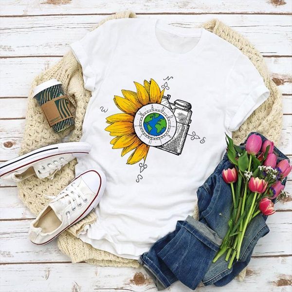 graphic sunflower world camera women vintage print summer clothes womens clothing tee female, White
graphic sunflower world camera women vintage print summer clothes womens clothing tee female, White
