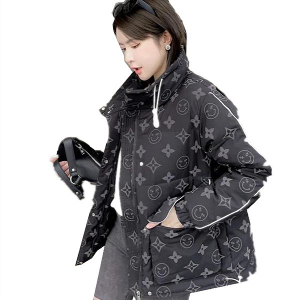 new night reflective down jacket women thickened white duck fashion hooded printed loose foreign style bread, Black
new night reflective down jacket women thickened white duck fashion hooded printed loose foreign style bread, Black