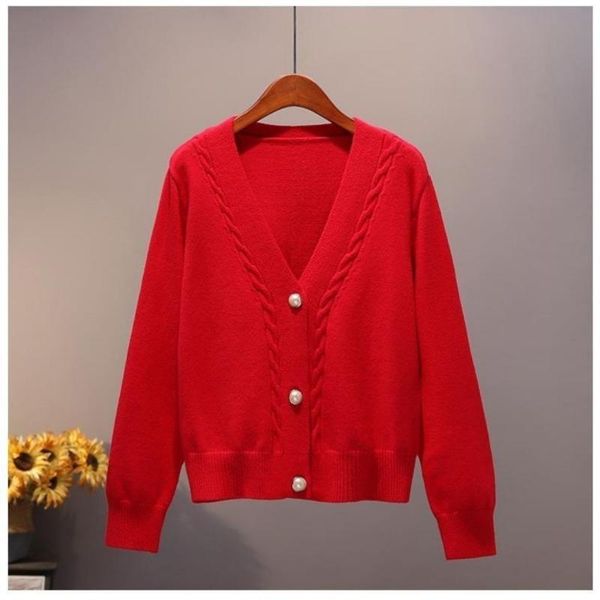 women's knits & tees 2021 sweater cardigan women autumn winter v neck pearl single breasted loose short thicken sweet long sleeve, White
women's knits & tees 2021 sweater cardigan women autumn winter v neck pearl single breasted loose short thicken sweet long sleeve, White