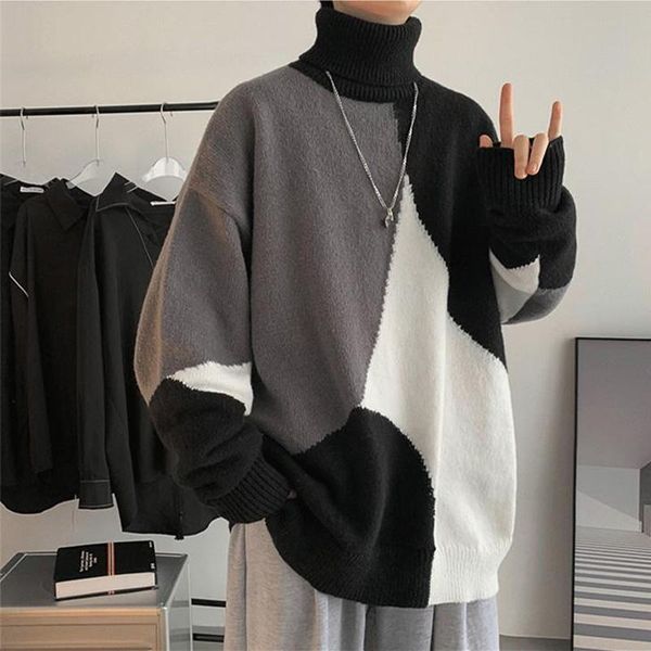 men's sweaters turtleneck sweater cashmere thick pullover casual loose oversized sweatshirt winter warm knitted all-match top, White;black
men's sweaters turtleneck sweater cashmere thick pullover casual loose oversized sweatshirt winter warm knitted all-match top, White;black