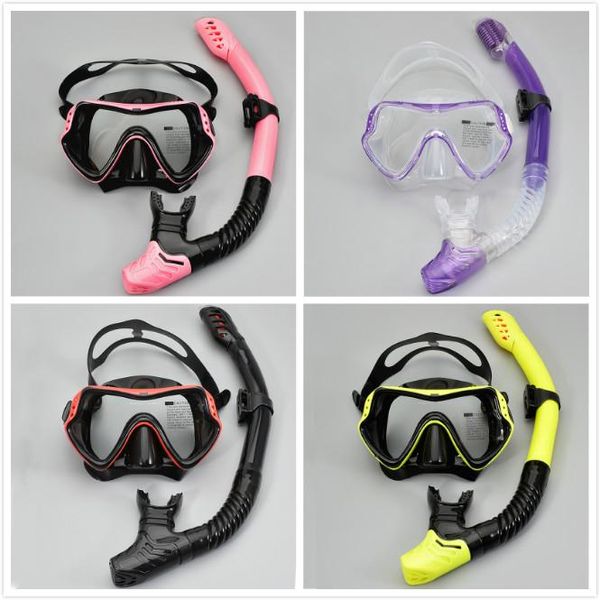 

snorkeling set snorkel dive scuba diving mask snorkels anti-fog goggles swimming wide vision underwater glasses easy breath tube