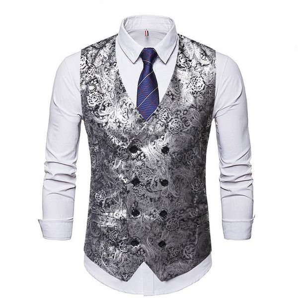 men's vests man's v neck steampunk sliver printed double-breasted waistcoat slim fit groomsmen costumes wedding suit vest, Black;white
men's vests man's v neck steampunk sliver printed double-breasted waistcoat slim fit groomsmen costumes wedding suit vest, Black;white