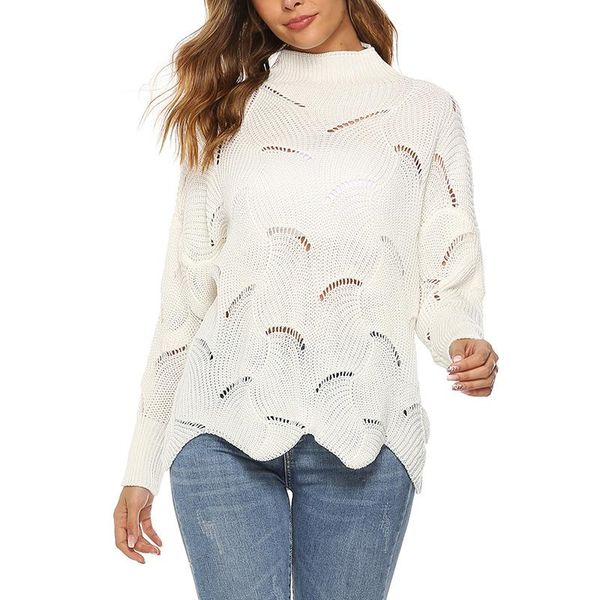 women's sweaters women knit casual loose long-sleeved round neck breathable comfortable soft high collar pullover sweater, White;black
women's sweaters women knit casual loose long-sleeved round neck breathable comfortable soft high collar pullover sweater, White;black