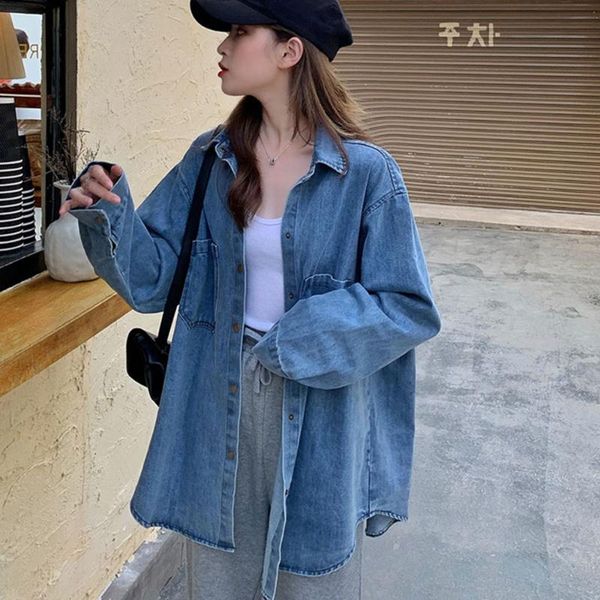 women's blouses & shirts denim shirt women 2021 spring and autumn thin bottoming blue fashion casual trend female jacket, White
women's blouses & shirts denim shirt women 2021 spring and autumn thin bottoming blue fashion casual trend female jacket, White