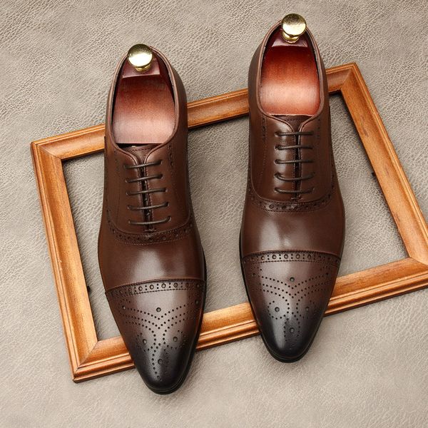 Men Dress Shoes Genuine Leather Business Mens Oxford Shoes Lace Up Pointed Toe Waxing Process Brogue Formal Shoes for Men G33, Brown
Men Dress Shoes Genuine Leather Business Mens Oxford Shoes Lace Up Pointed Toe Waxing Process Brogue Formal Shoes for Men G33, Brown