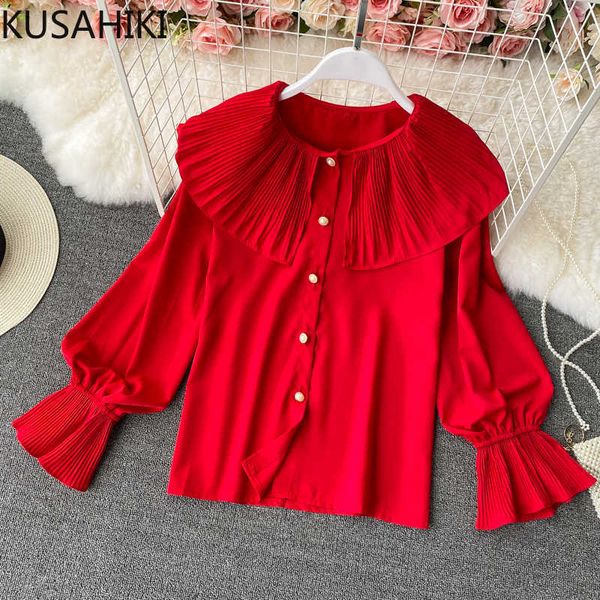 kusahiki spring blouse causal pleated flare sleeve peter pan collar women shirt korean solid blusas de mujer 6f838 210602, White
kusahiki spring blouse causal pleated flare sleeve peter pan collar women shirt korean solid blusas de mujer 6f838 210602, White