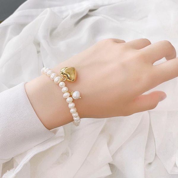link, chain style sweet heart charm bracelet elegant design beads natural freshwater pearls for women girl gifts, Black
link, chain style sweet heart charm bracelet elegant design beads natural freshwater pearls for women girl gifts, Black