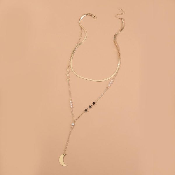 chains design creative jewelry personality wild star pearl stitching long pendant moon crescent necklace clavicle chain, Silver
chains design creative jewelry personality wild star pearl stitching long pendant moon crescent necklace clavicle chain, Silver