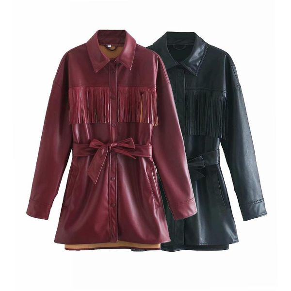 new women leather jacket coat 2021 fashion fringed slim belt leather coat women jacket casual mix and match chic, Black
new women leather jacket coat 2021 fashion fringed slim belt leather coat women jacket casual mix and match chic, Black