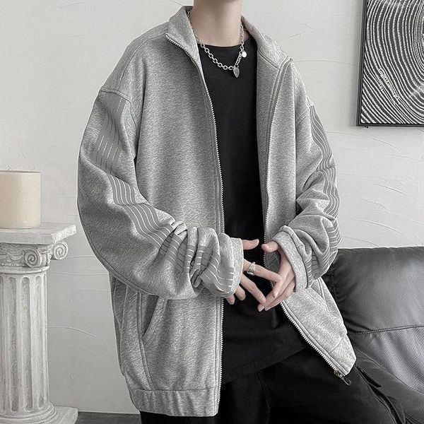 men's sweaters 2021 jacket casual all-match autumn clothes sports reflective, White;black
men's sweaters 2021 jacket casual all-match autumn clothes sports reflective, White;black