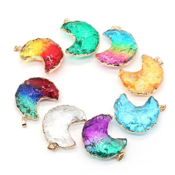 charms natural stone crystal pendants moon colorful quartzs gold plated for jewelry making necklace accessories diy gift, Bronze;silver
charms natural stone crystal pendants moon colorful quartzs gold plated for jewelry making necklace accessories diy gift, Bronze;silver