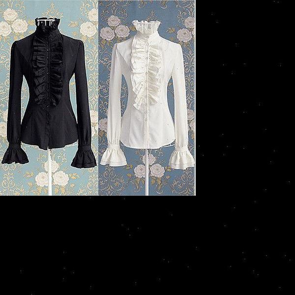 womens high neck ruffles long sleeve frill solid color shirt ol office frilly cuffs blouse autumn womens hot, White
womens high neck ruffles long sleeve frill solid color shirt ol office frilly cuffs blouse autumn womens hot, White