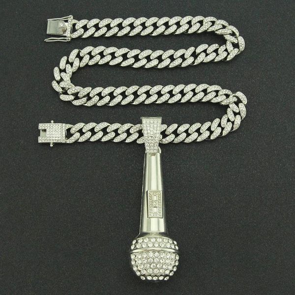 pendant necklaces hip hop microphone necklace hiphop chain jewelry cuban iced out bling men jewellery, Silver
pendant necklaces hip hop microphone necklace hiphop chain jewelry cuban iced out bling men jewellery, Silver