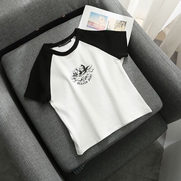slim girls soft cotton tshirts summer fashion ladies sweet short casual female cute bomb tees female chic 210309, White
slim girls soft cotton tshirts summer fashion ladies sweet short casual female cute bomb tees female chic 210309, White