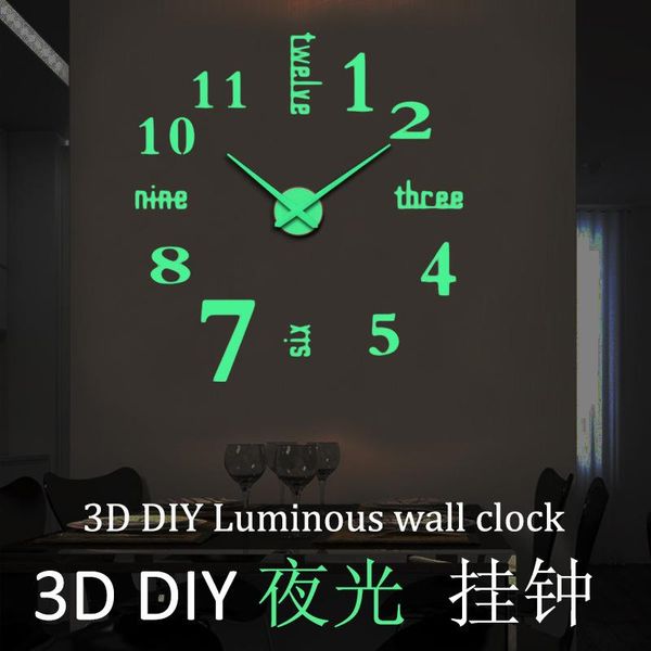 wall clocks creative luminous 3d diy clock oversized acrylic living room decoration sticker silent
wall clocks creative luminous 3d diy clock oversized acrylic living room decoration sticker silent
