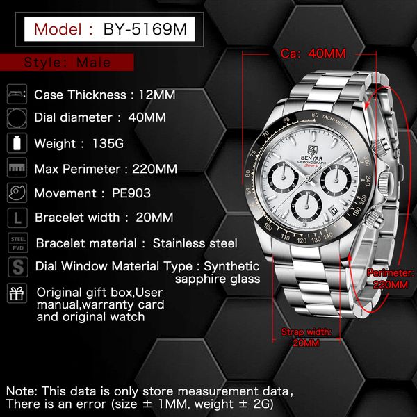 relojes hombre 2021 benyar new watches men luxury brand chronograph male sport watches waterproof stainless steel quartz watchg, Slivery;brown
relojes hombre 2021 benyar new watches men luxury brand chronograph male sport watches waterproof stainless steel quartz watchg, Slivery;brown