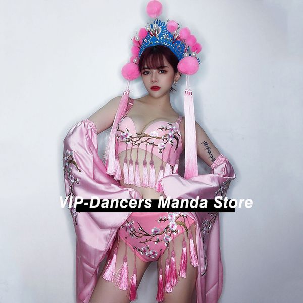 pink birthday outifts for women gogo dance costume nightclub fringe bikini chinese style headwear stage show clothing vdb3203, Black;red
pink birthday outifts for women gogo dance costume nightclub fringe bikini chinese style headwear stage show clothing vdb3203, Black;red