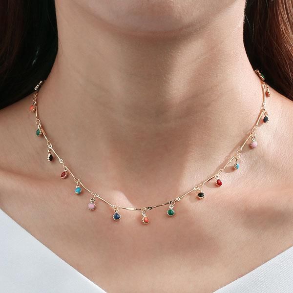 pendant necklaces s1841 bohemian fashion jewelry colorful beads dangle necklace choker, Silver
pendant necklaces s1841 bohemian fashion jewelry colorful beads dangle necklace choker, Silver