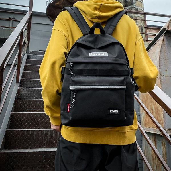 backpack cool street style reflective decoration student schoolbag handsome boys and girls solid color wild
backpack cool street style reflective decoration student schoolbag handsome boys and girls solid color wild