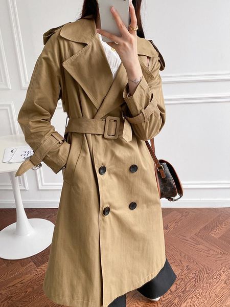 women's trench coats unua amo 2021 spring autumn long women coat loose british style double breasted belted khaki windbreaker female, Tan;black
women's trench coats unua amo 2021 spring autumn long women coat loose british style double breasted belted khaki windbreaker female, Tan;black