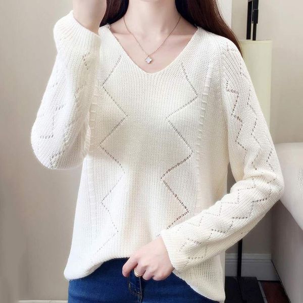 women's sweaters v-neck women autumn spring sweater solid color hollow out casual female pullover ladies white red jumper, White;black
women's sweaters v-neck women autumn spring sweater solid color hollow out casual female pullover ladies white red jumper, White;black