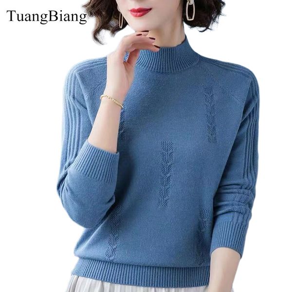 long sleeve hollow out soft pullovers elastic slim ladies half turtleneck sweaters women solid color ribbed elastic jumpers 210218, White;black
long sleeve hollow out soft pullovers elastic slim ladies half turtleneck sweaters women solid color ribbed elastic jumpers 210218, White;black