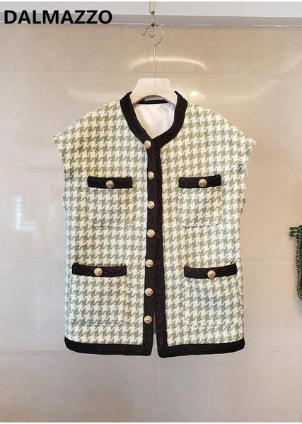 women's jackets houndstooth tweed woolen women single-breasted sleeveless short jacket coat 2021 autumn womens pockets runway coats, Black;brown
women's jackets houndstooth tweed woolen women single-breasted sleeveless short jacket coat 2021 autumn womens pockets runway coats, Black;brown