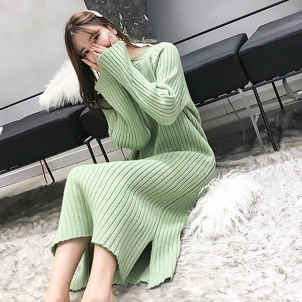 women winter knitted dress europe long sleeve o-collar casual loose warm maxi sweater dress plus size vintage vestidos, Black;gray
women winter knitted dress europe long sleeve o-collar casual loose warm maxi sweater dress plus size vintage vestidos, Black;gray